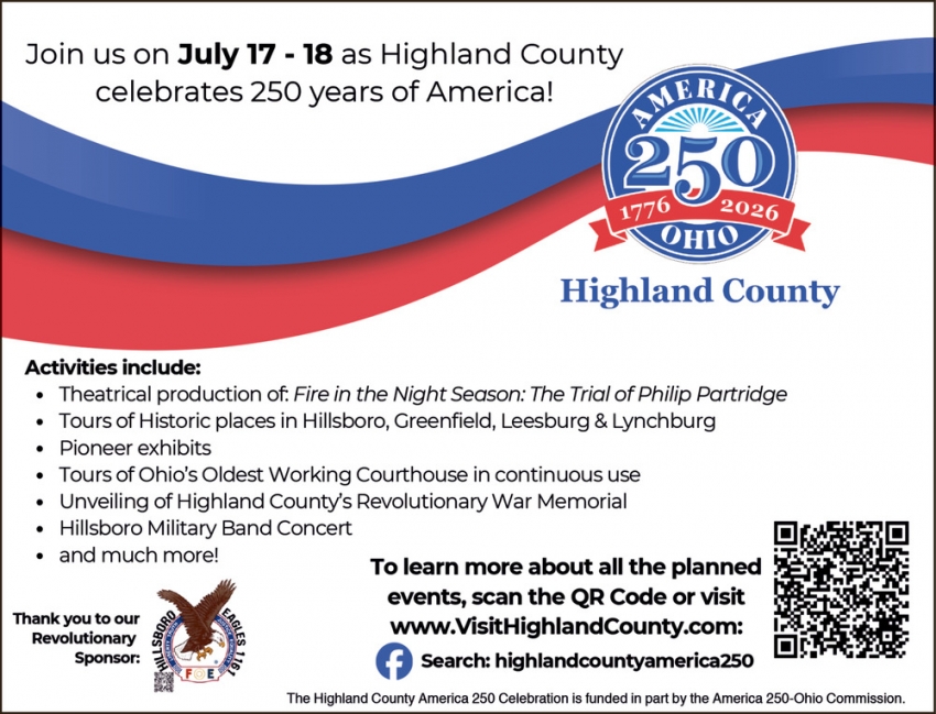 Highland County America 250th Anniversary (July 17-18, 2026)