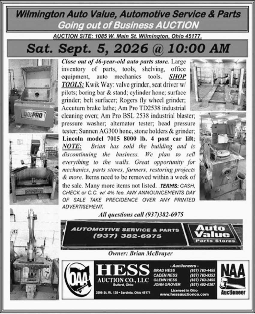 Hess Auction Co
