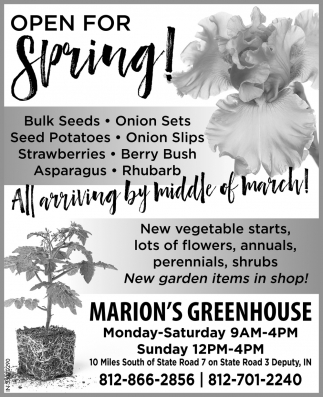 Open For Spring!