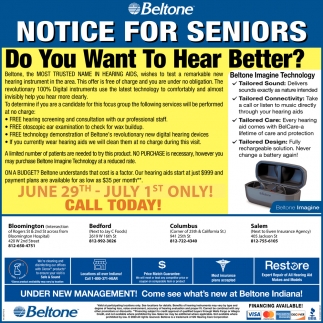 Notice For Seniors