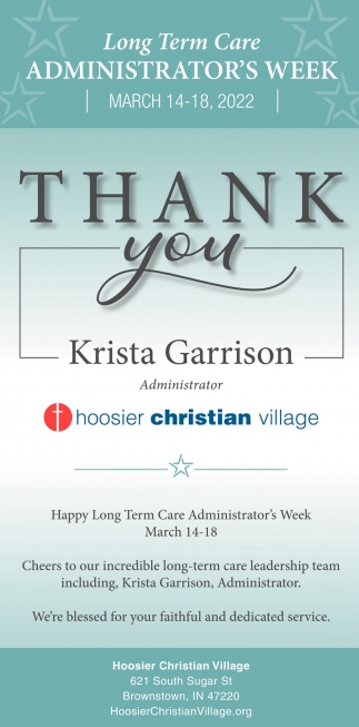 Thank You Krista Garrison