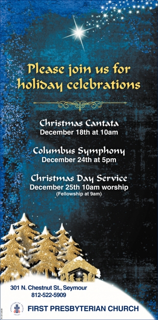 Please Join Us For Holiday Celebrations