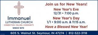 Join Us For New Years!