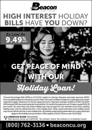 Get Peace Of Mind With Our Holiday Loan!