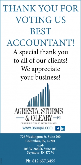 Thank You For Voting Us Best Accountant!