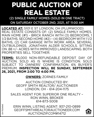 Public Auction Of Real Estate