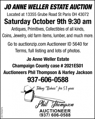 Jo Anne Weller Estate Auction