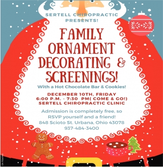 Family Ornament Decorating & Screenings!