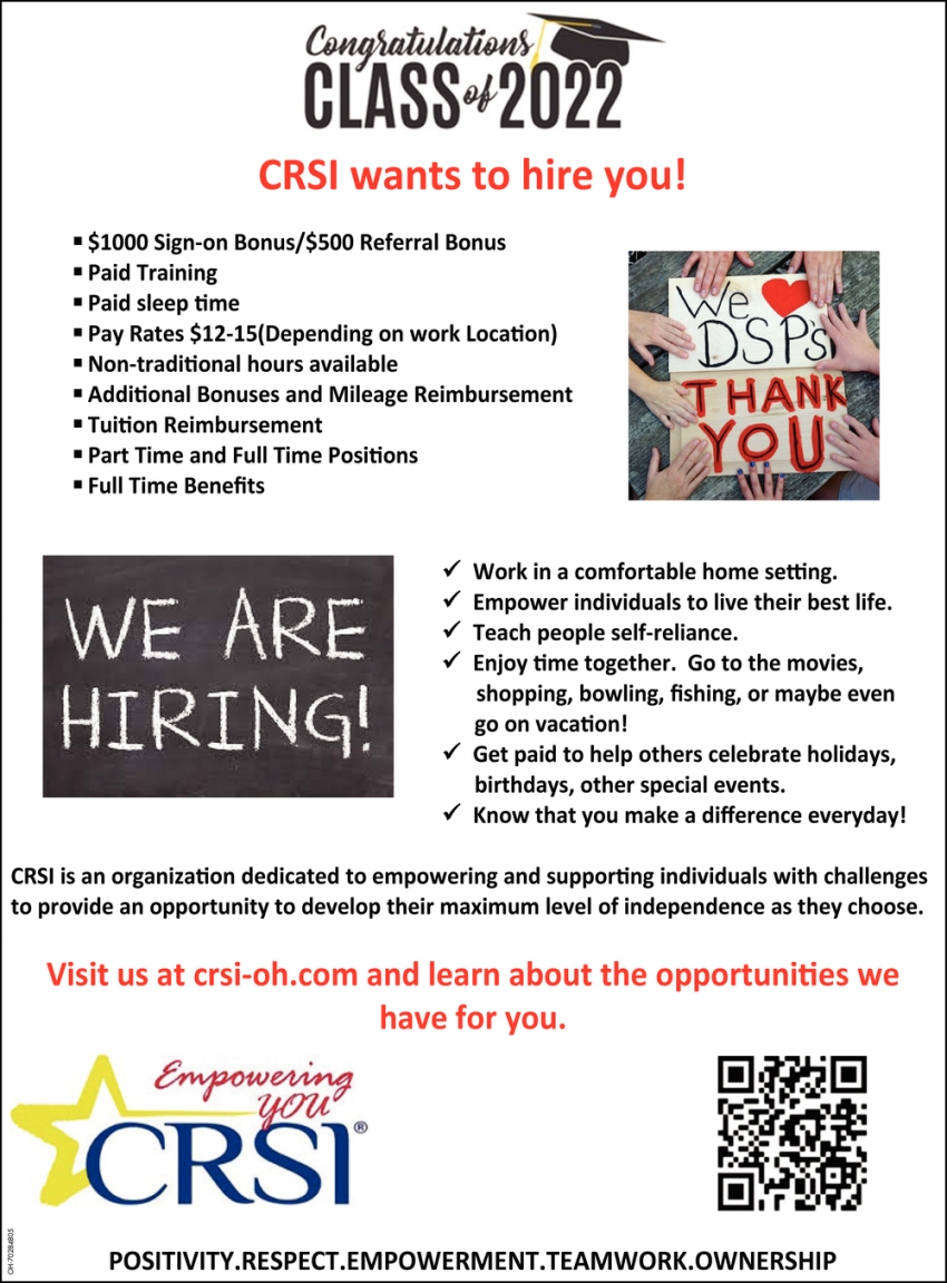 CRSI Wants To Hire You