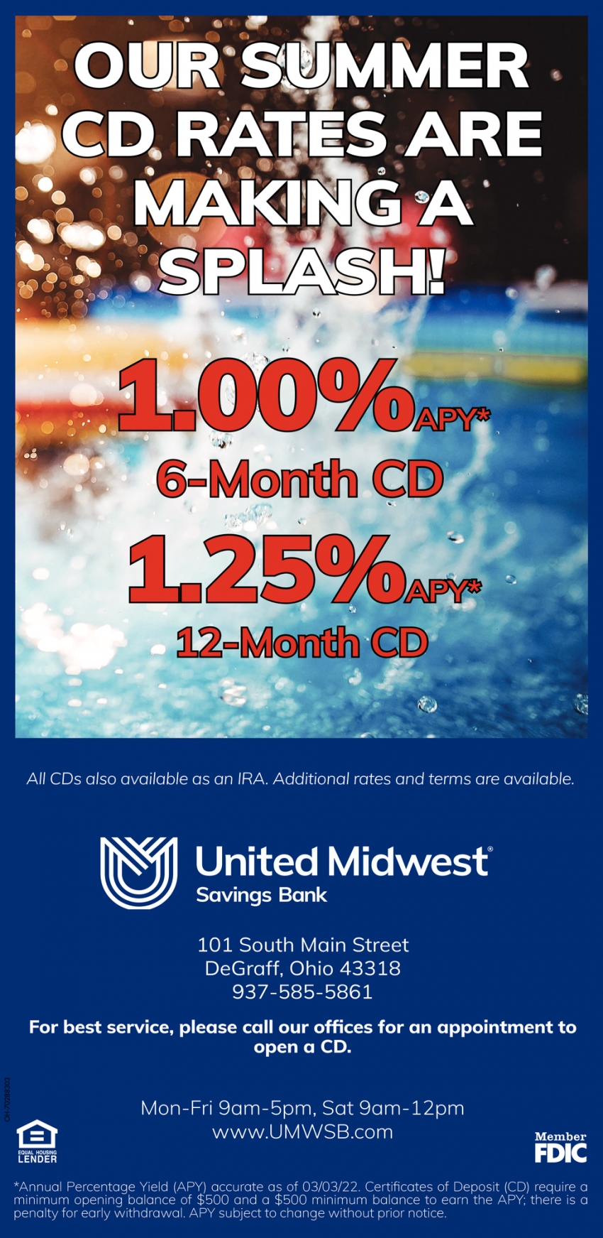 Our Summer CD Rates Are making A Splash