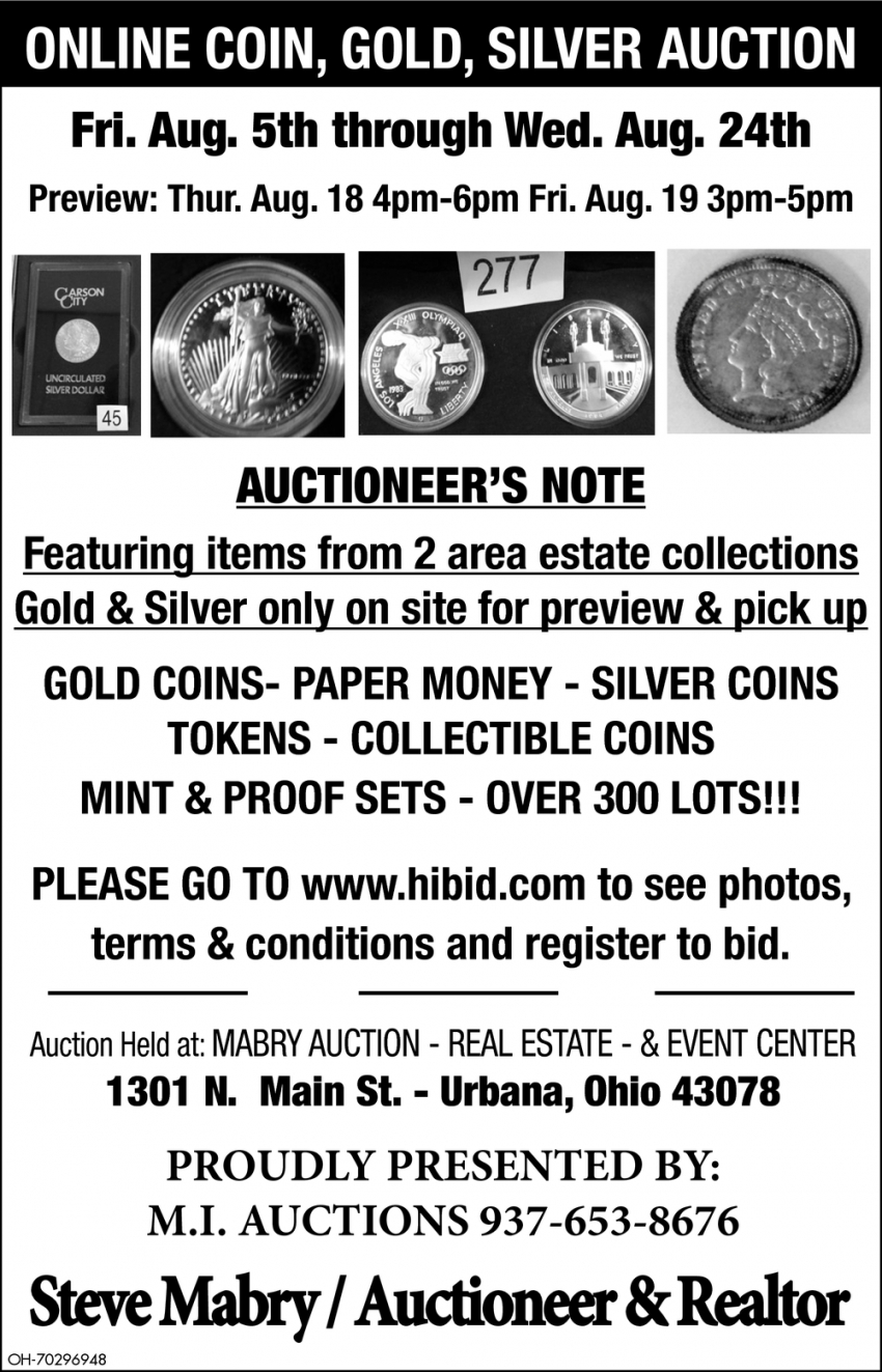 Online Coin, Gold, Silver Auction
