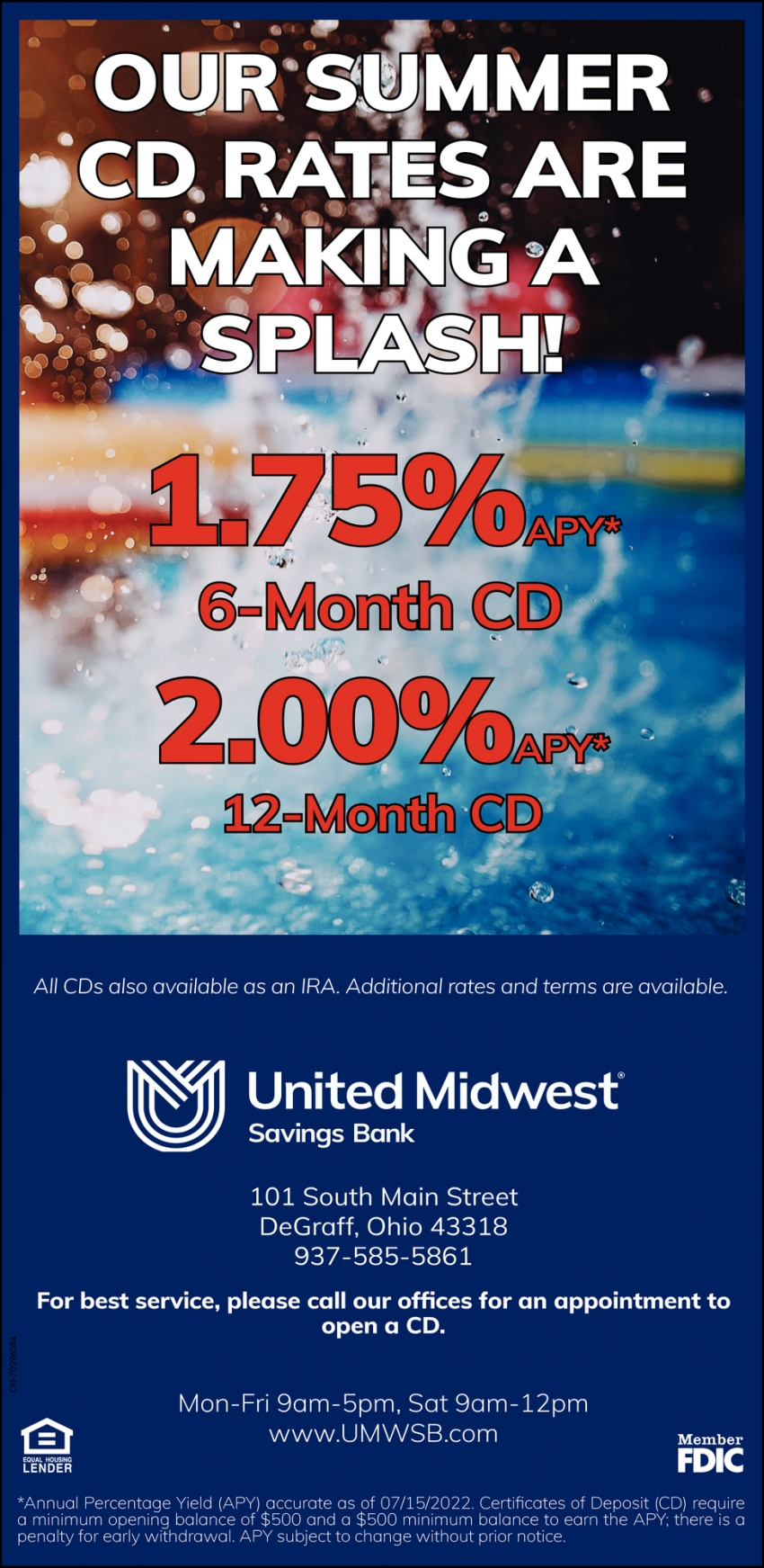Our Summer CD Rates Are making A Splash
