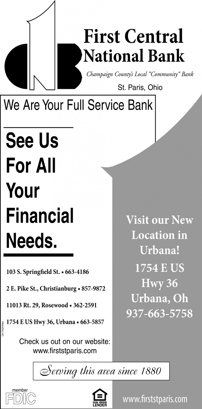 See Us For All Your Financial Needs