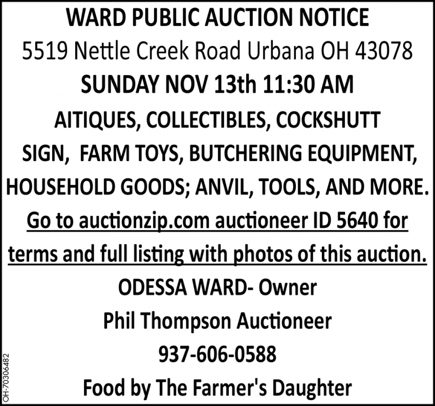 Ward Public Auction Notice