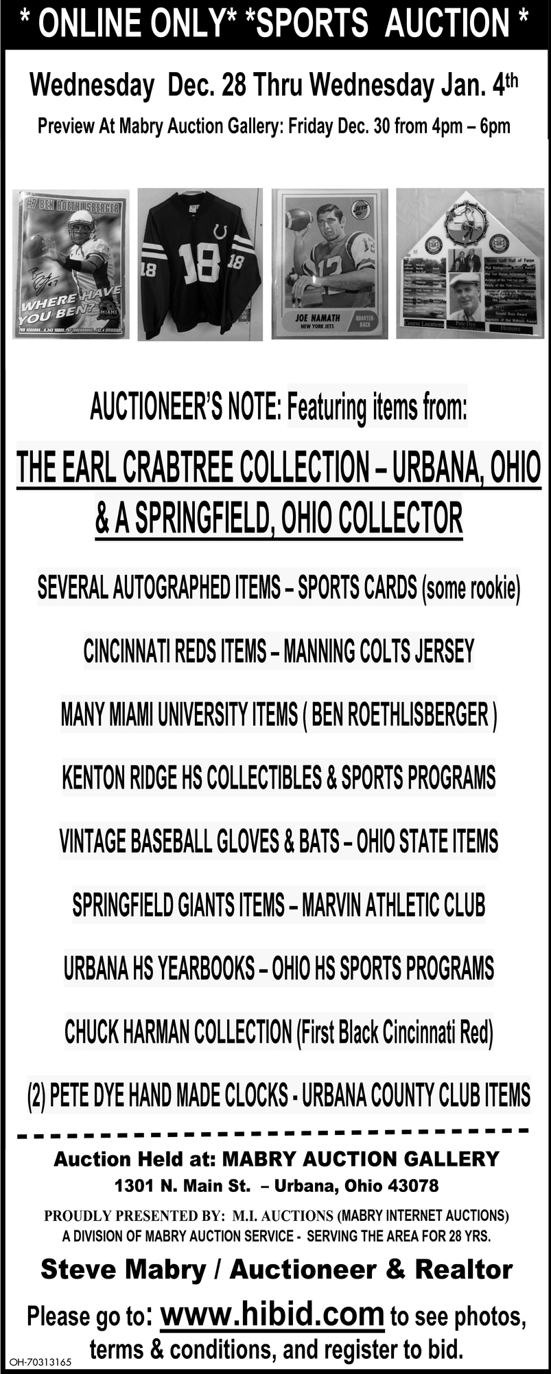 Online Only Sports Auction