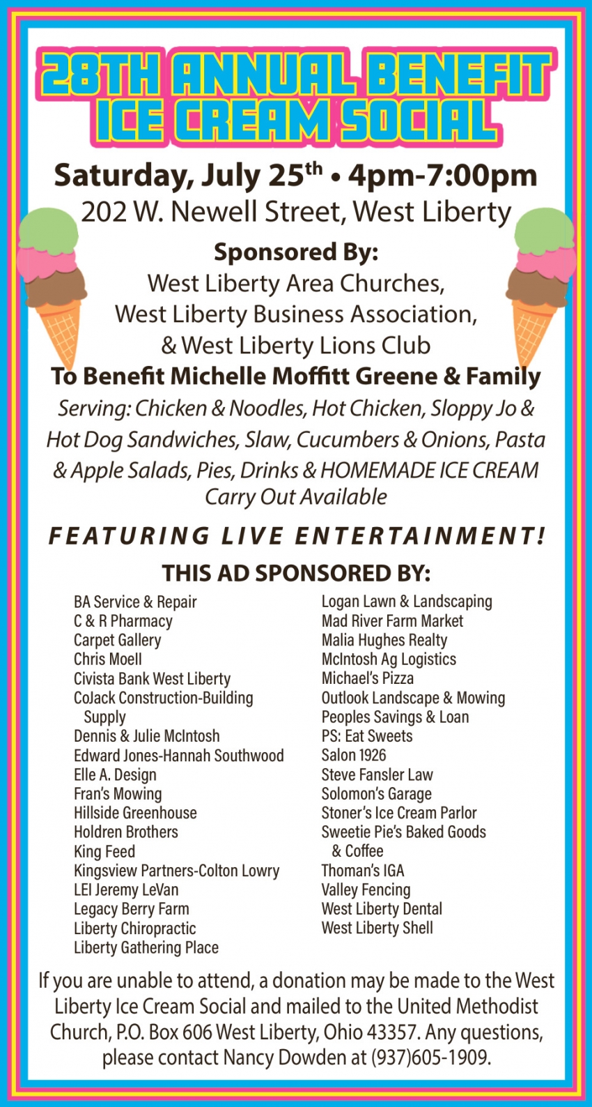 28th Annual Benefit Ice Cream Social