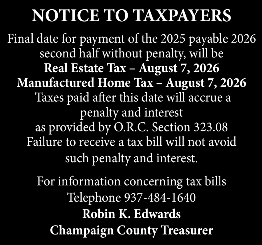 Robin K. Edwards, Champaign County Treasurer