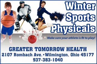Winter Sports Physcicals Greater Tomorrow Health Wilmington Oh