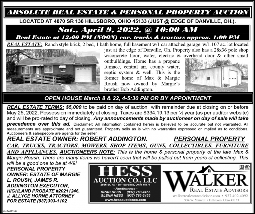 Absolute Real Estate & Personal Property Auction