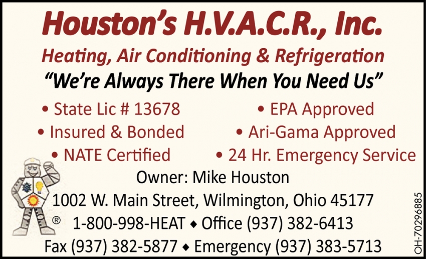 Heating, Air Conditioning & Refrigeration Services,