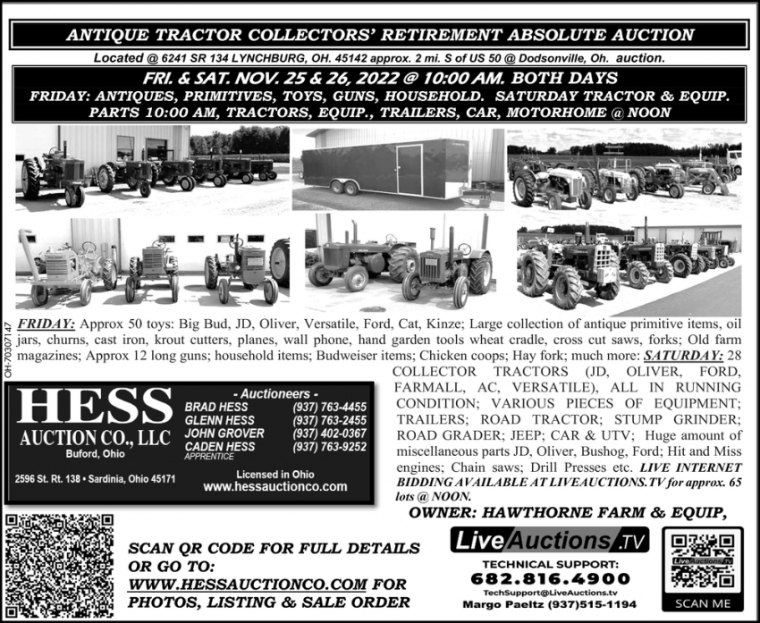Antique Tractor Collectors Retirement Absolute Auction