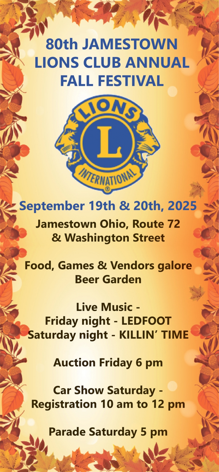 80th Jamestown Lions Club Annual Festival