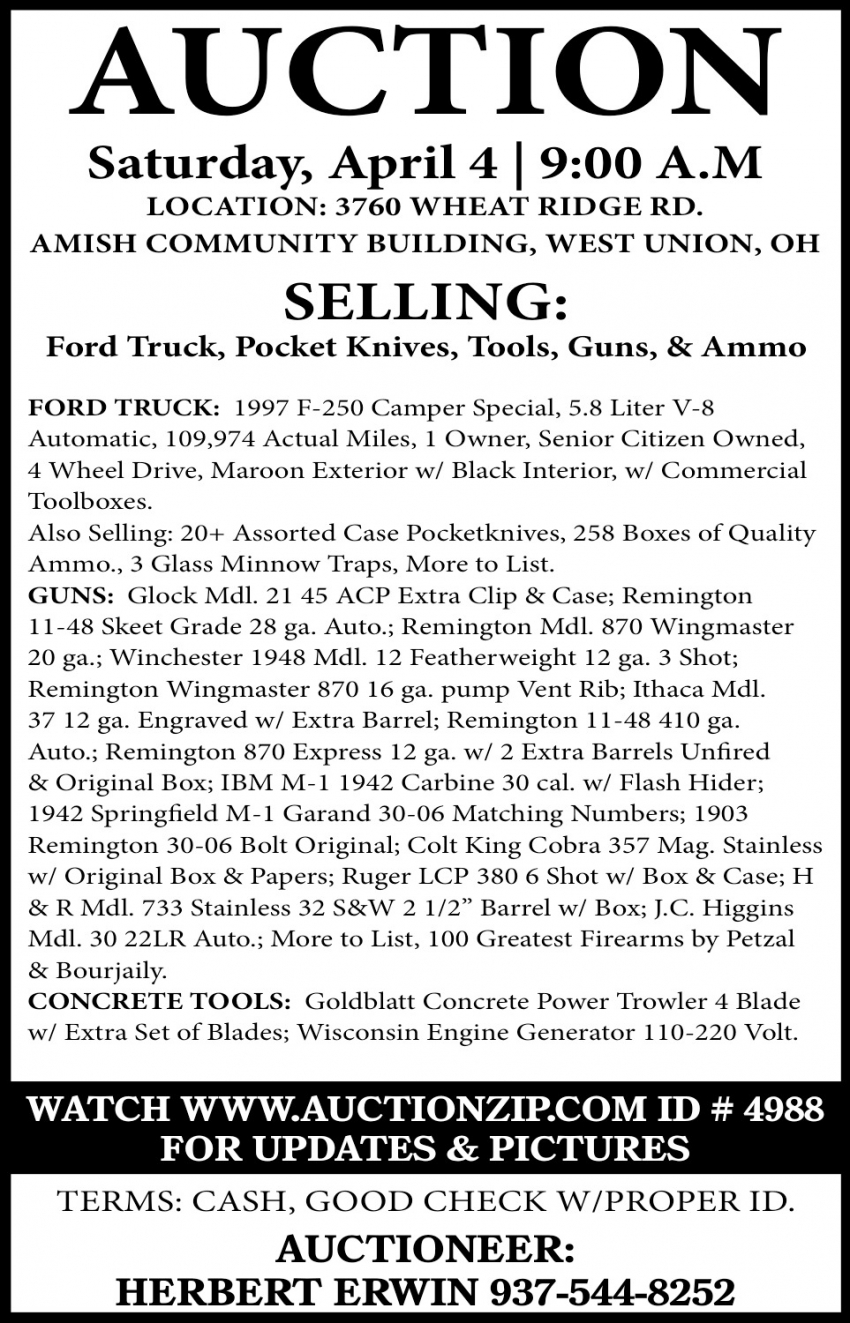 Herbert Erwin Auctioneer