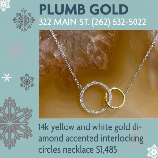 14k Yellow And White Gold Diamond Accented Interlocking Circles Necklace $1,485