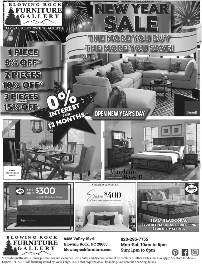 New Year Sale, Blowing Rock Furniture Gallery