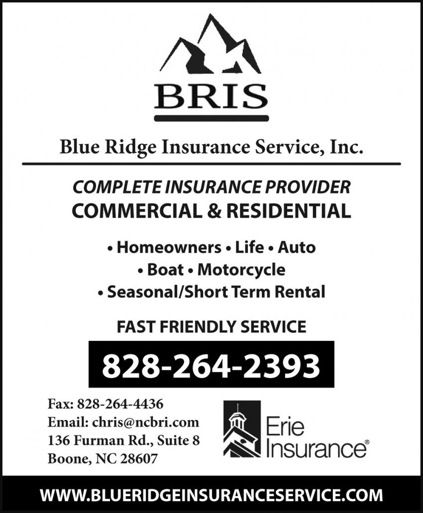 Complete Insurance Provider Commercial Residential Blue Ridge Insurance Services Inc Boone Nc