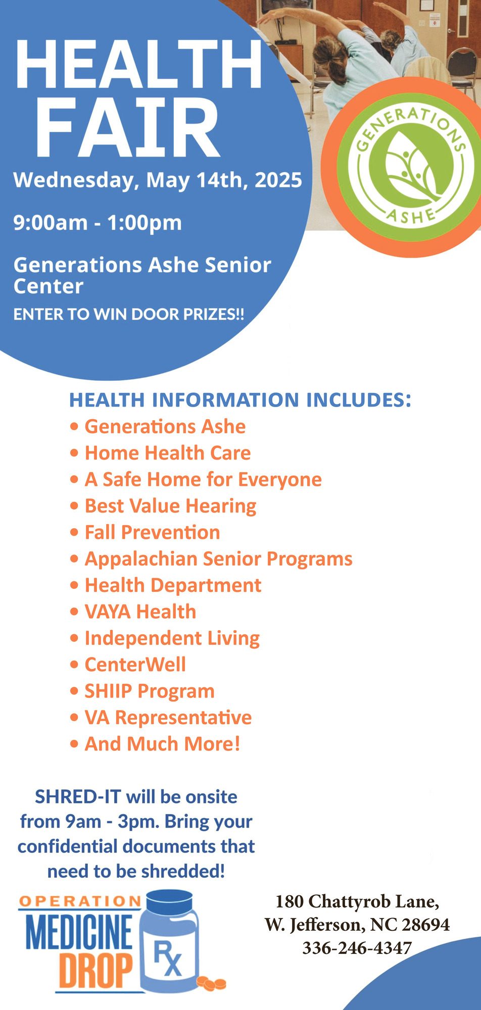 Health Fair, Generations Ashe, West Jefferson, NC