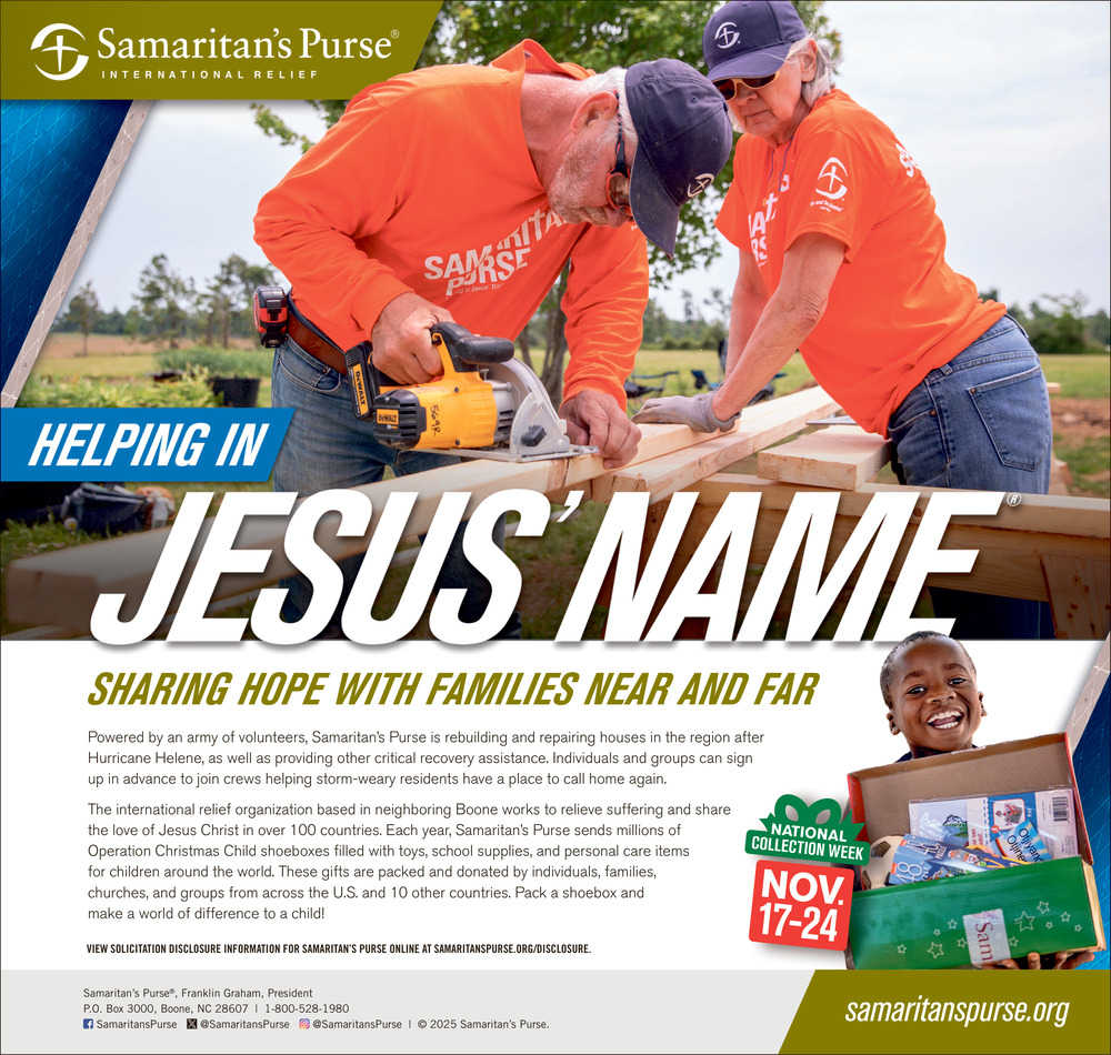 Helping in Jesus' Name, Samaritan's Purse, Boone, NC