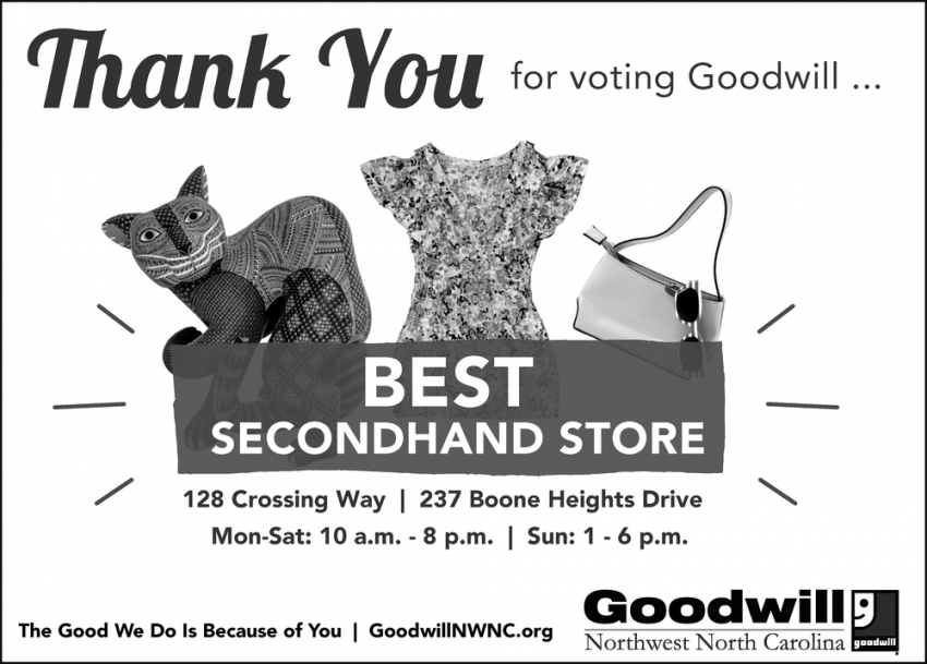Thank You For Voting Goodwill Best Secondhand Store