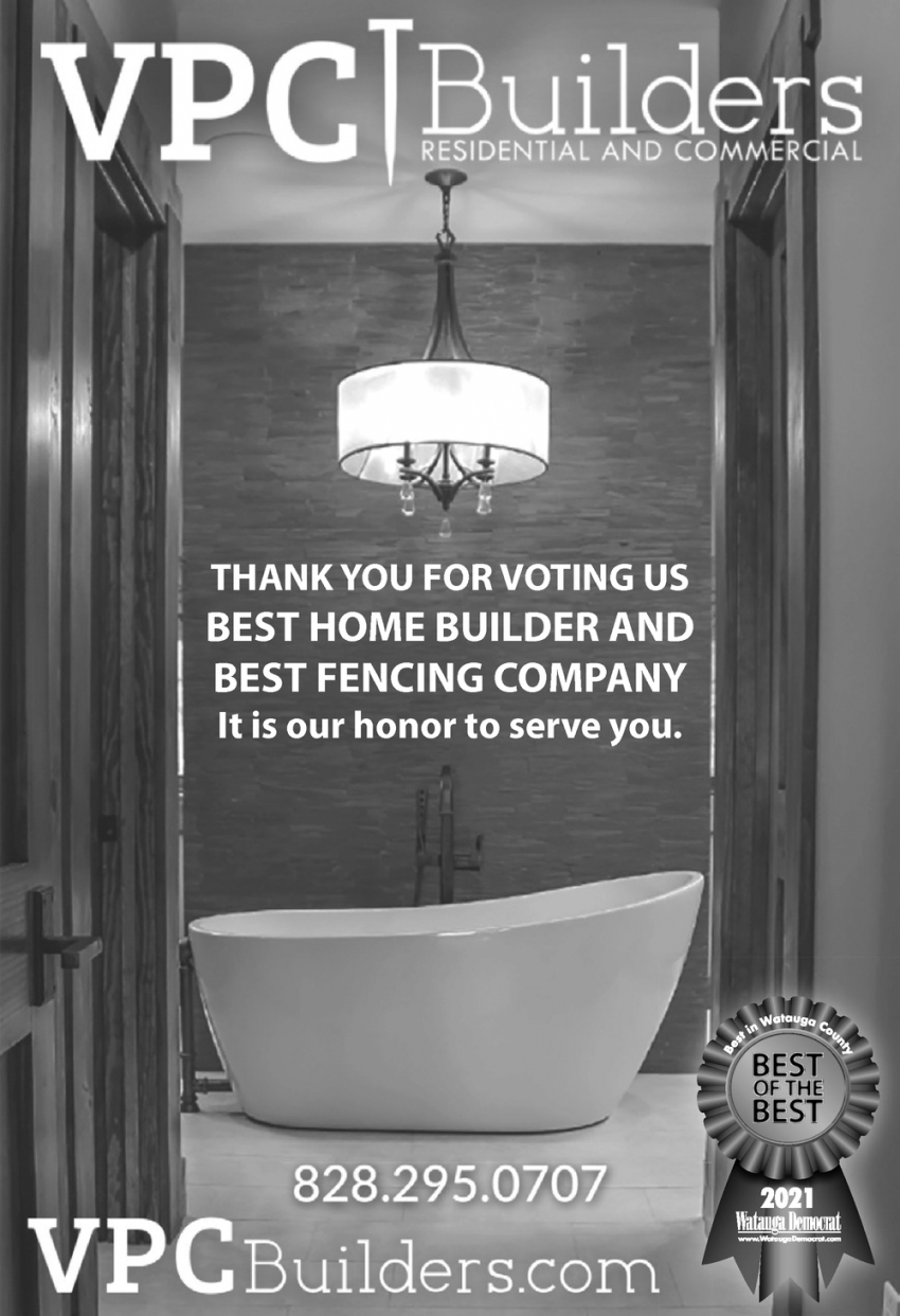 Thank You for Voting Us Best Home Builder and Best Fencing Company