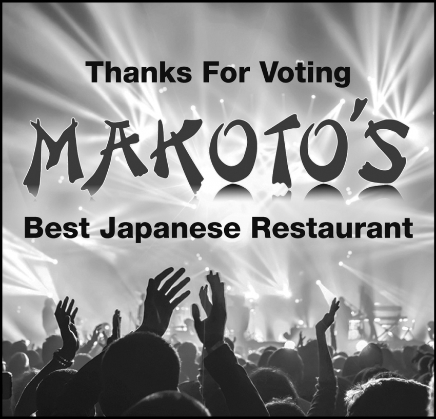Thanks for Voting Makoto's Best Japanese Restaurant