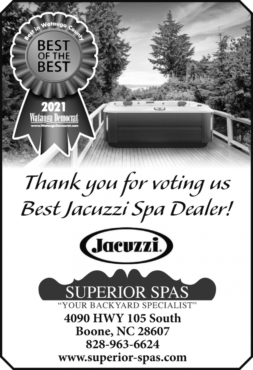 Thank You for Voting Us Best Jacuzzi Spa Dealer