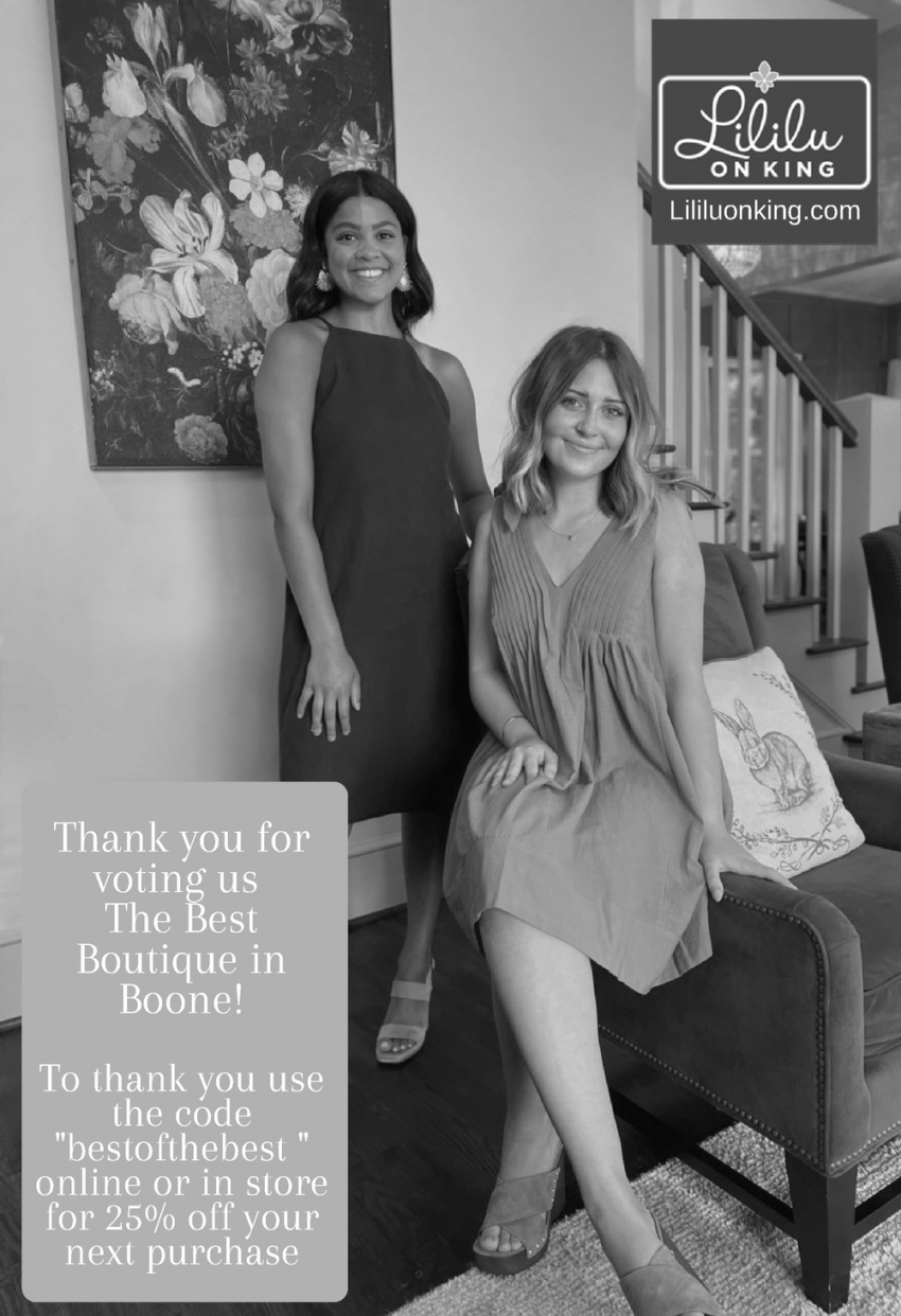 Thanks You For Voting Us The Best Boutique In Boone