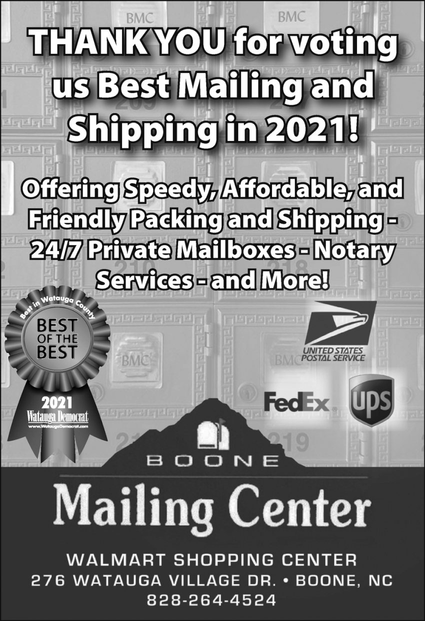 Thank You For Voting Us Best Mailing And Shipping in 2021!