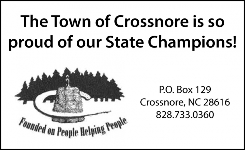The Town Of Crossnore Is So Proud Of Our State Champions