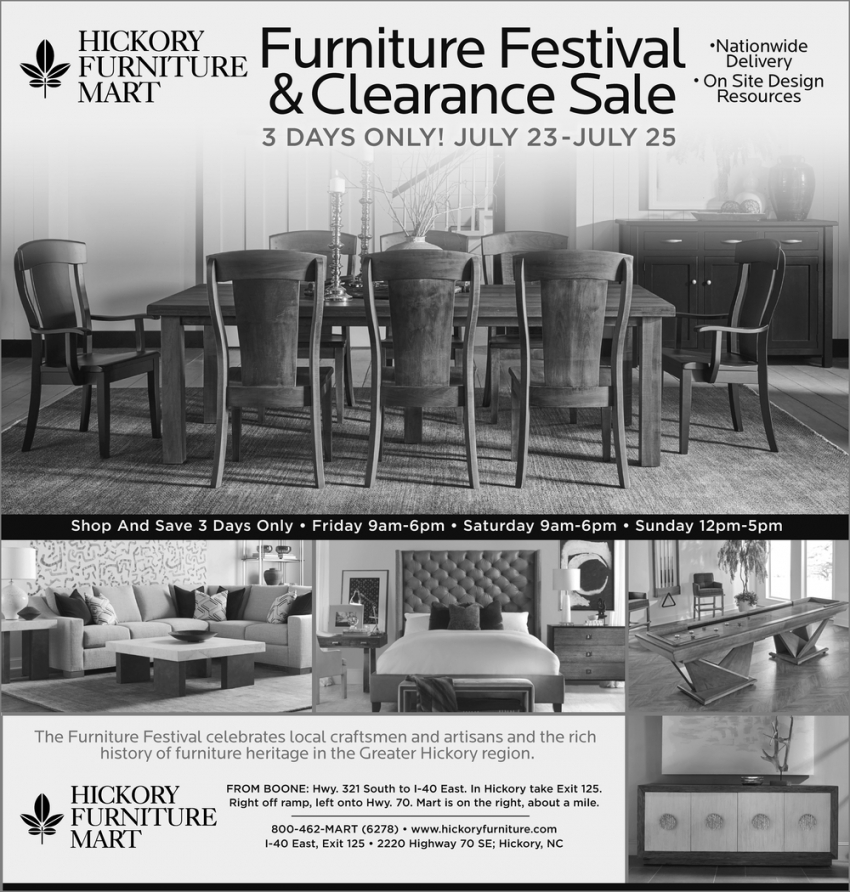 Furniture Festival & Clearence Sale