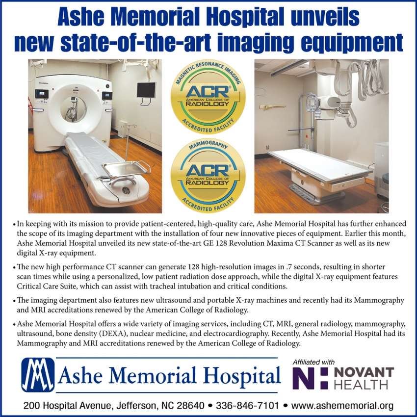Ashe Memorial Hospital Unveils New State-of-the-Art Imaging Equipment