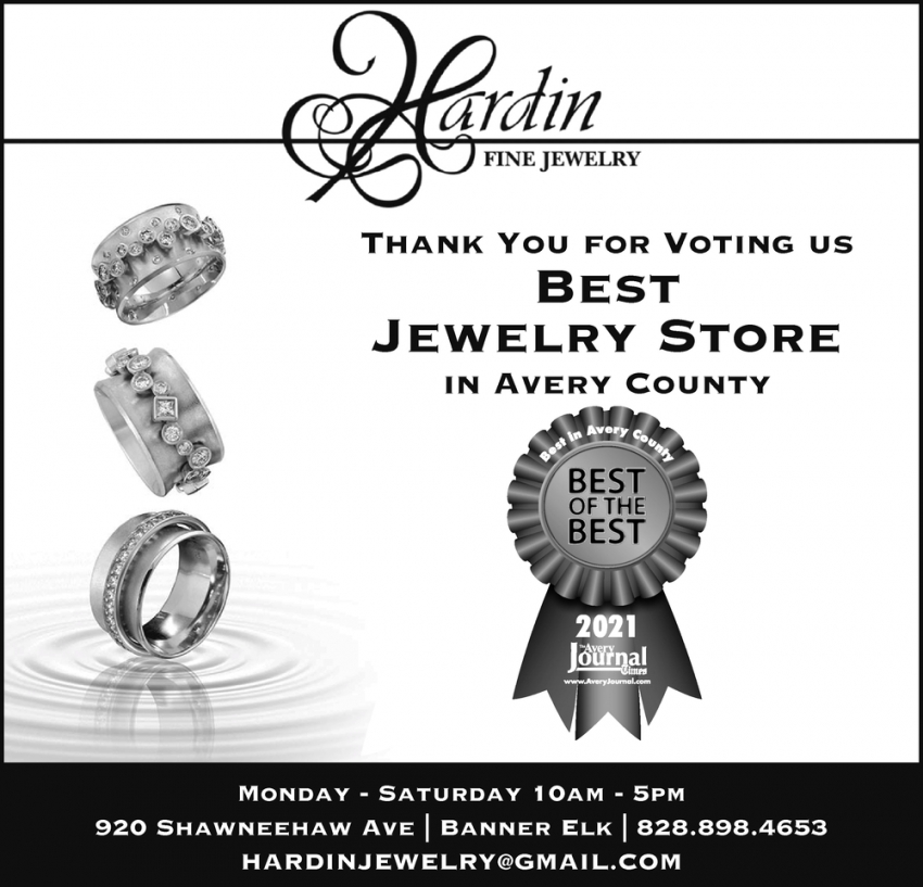 Thank You for Voting Us Best Jewelry Store in Avery County