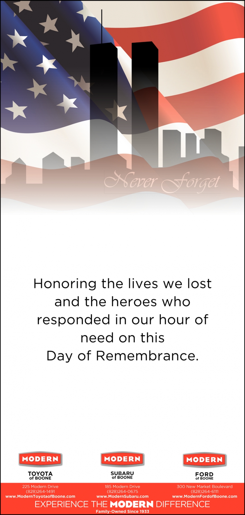 Honoring the Lives, We Lost and The Heroes Who Responded In Our Hour of Need on This Remembrance