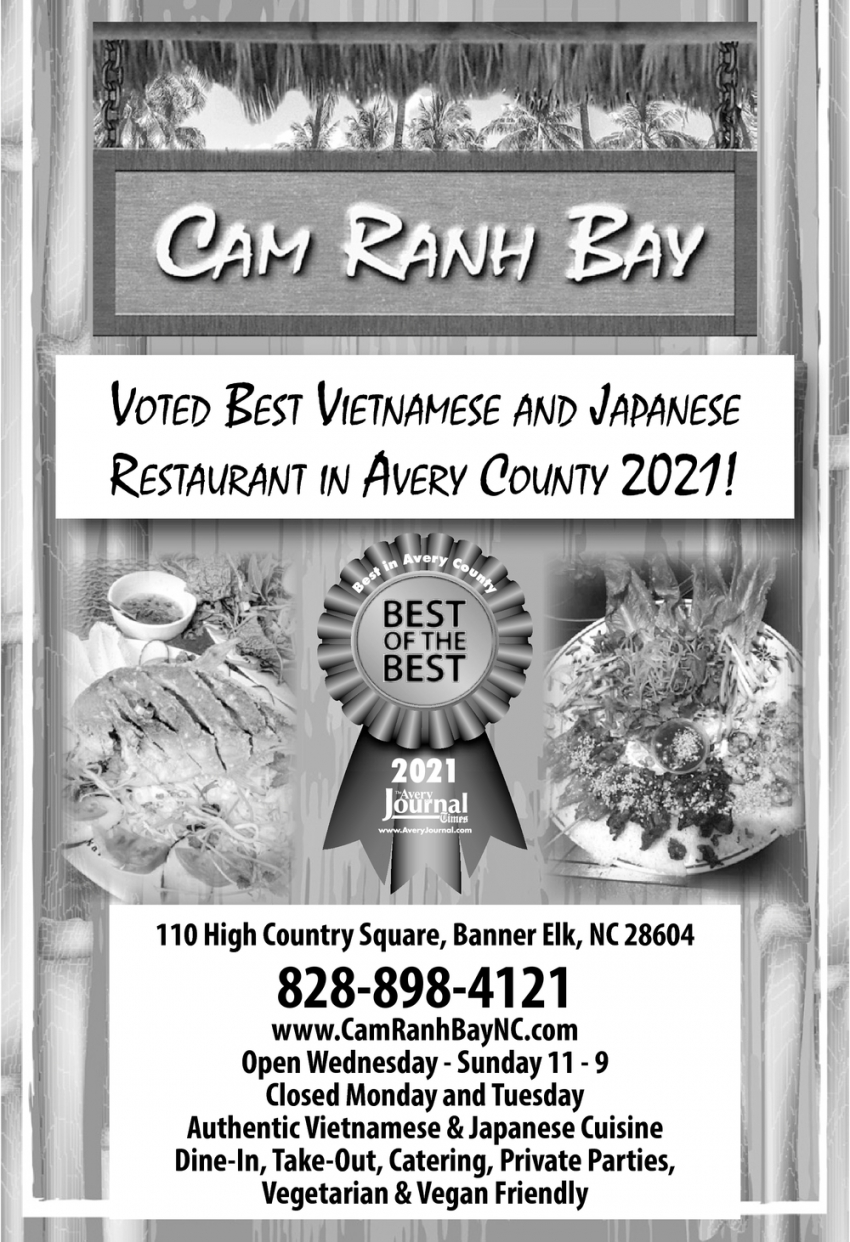 Voted Best Vietnamese And Japanese Restaurant In Avery County 2021!