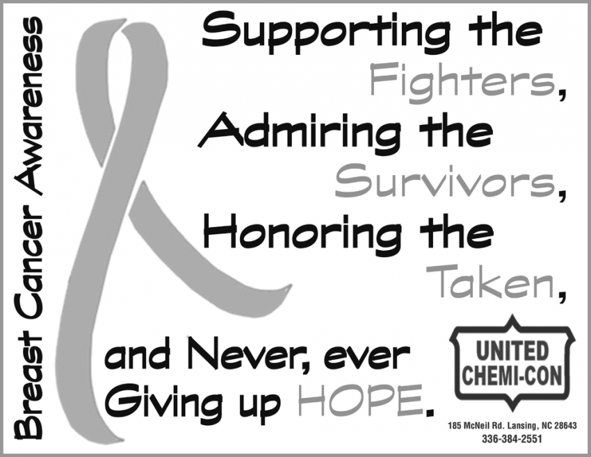 Supporting The Fighters, Admiring The Survivors, Honoring The Taken, and Never, Ever, Giving Up Hope