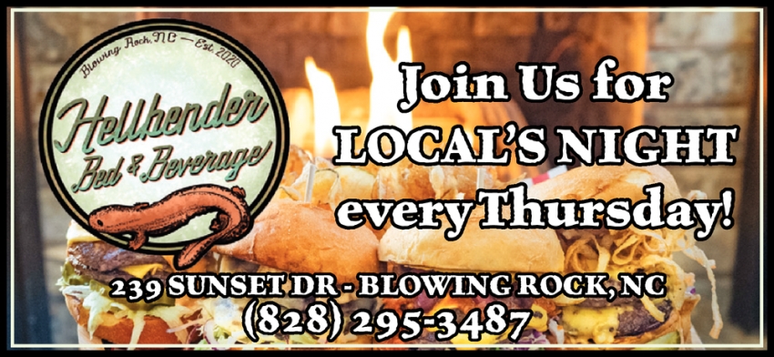 Join Us For Local's Night Every Thursday!