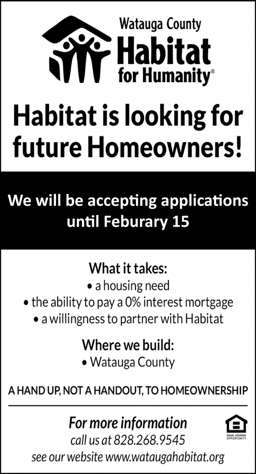 Habitat Is Looking for Future Homeowners!