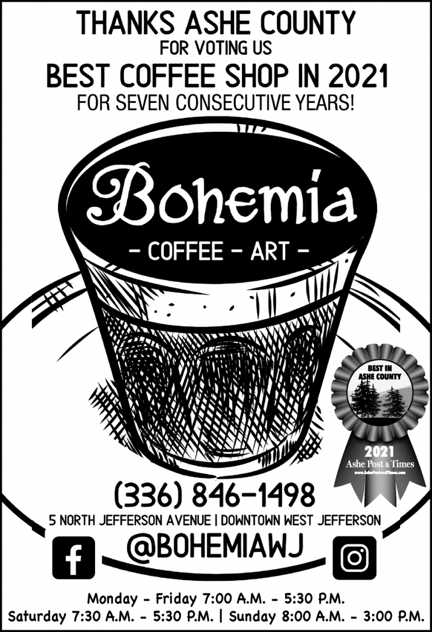 Thanks Ashe County for Voting Us Best Coffee Shop in 2020