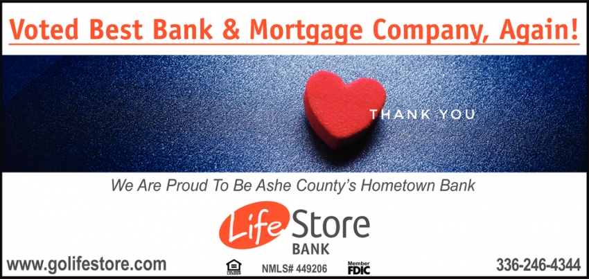 Voted Best Bank & Mortgage Company, Again!