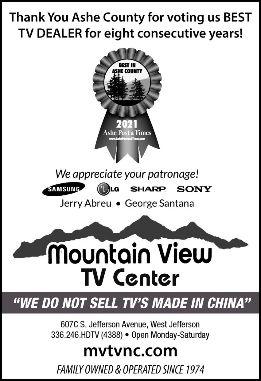We Do Not Sell TV's Made In China